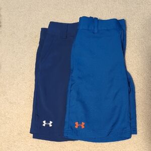 Under Armour Boys' Athletic Shorts in Navy & Bright Blue